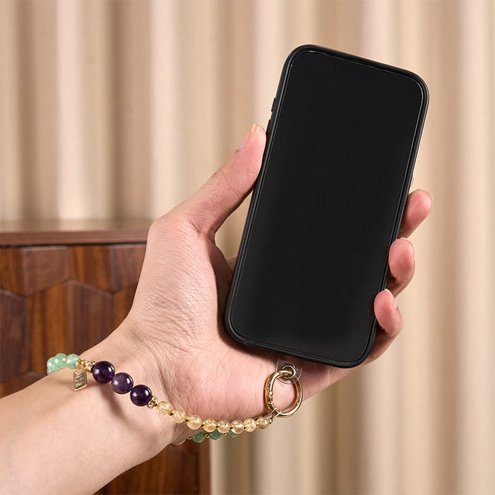 Buddha Stones, grüner Erdbeerquarz, Citrin, Königin-Charm, ruhiger Schlüsselanhänger, Handy-Hängedekoration - image 4