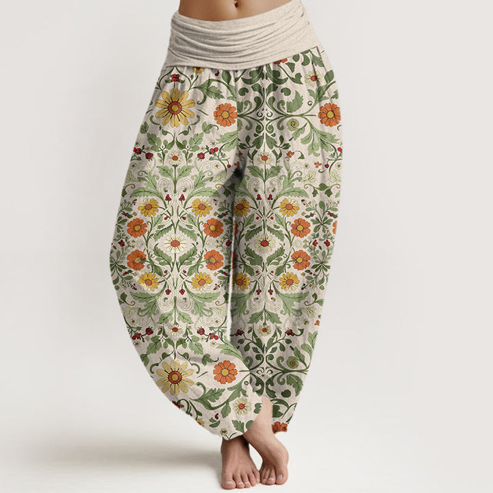 Buddha Stones, reine Baumwolle, bunte Blumenranken, Damen-Haremshose mit elastischem Bund - Blanchierte Mandel - US16, UK/AU20, EU48 (3XL) - image 5