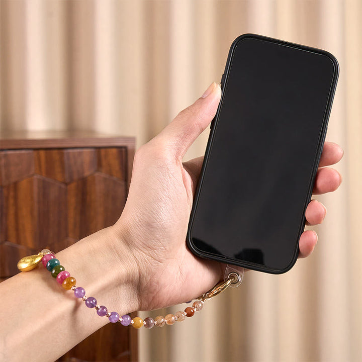 Buddha Stones, bunter Fu-Charakter, Amethyst, Super Seven Kristall-Schlüsselanhänger, Handy-Hängedekoration - image 4