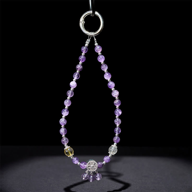 Buddha Stones, Amethyst-Blumen-Anhänger, spirituelles Bewusstsein, Perlen-Schlüsselanhänger, Handy-Anhänger - image 3