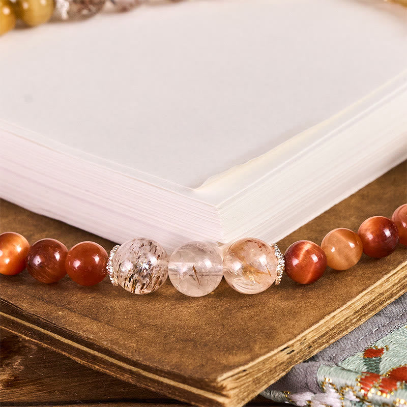 Buddha Stones, Goldener Tigerauge, Roter Tigerauge, Herzanhänger, Stärke-Schlüsselanhänger, Handy-Anhänger - image 2