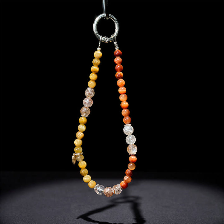 Buddha Stones, Goldener Tigerauge, Roter Tigerauge, Herzanhänger, Stärke-Schlüsselanhänger, Handy-Anhänger - image 4