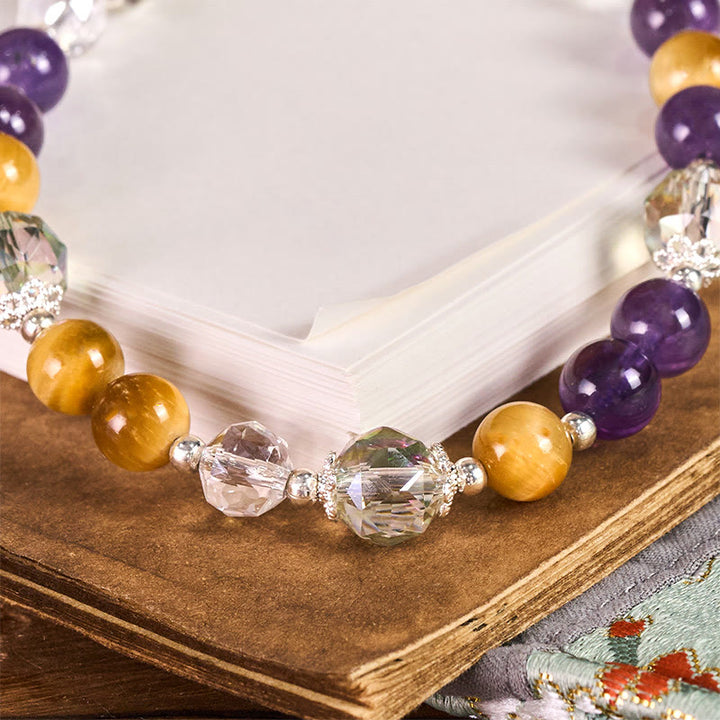 Buddha Stones, Amethyst, Gold, Tigerauge, Perlen, Waage, Schlüsselanhänger, Handy-Hängedekoration - image 1