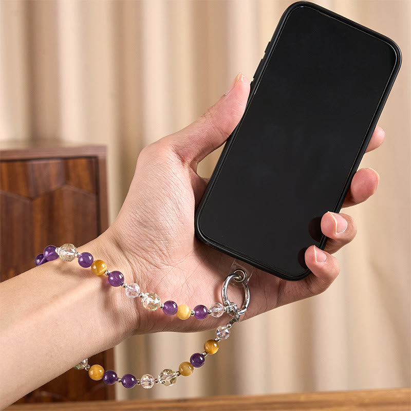 Buddha Stones, Amethyst, Gold, Tigerauge, Perlen, Waage, Schlüsselanhänger, Handy-Hängedekoration - image 4