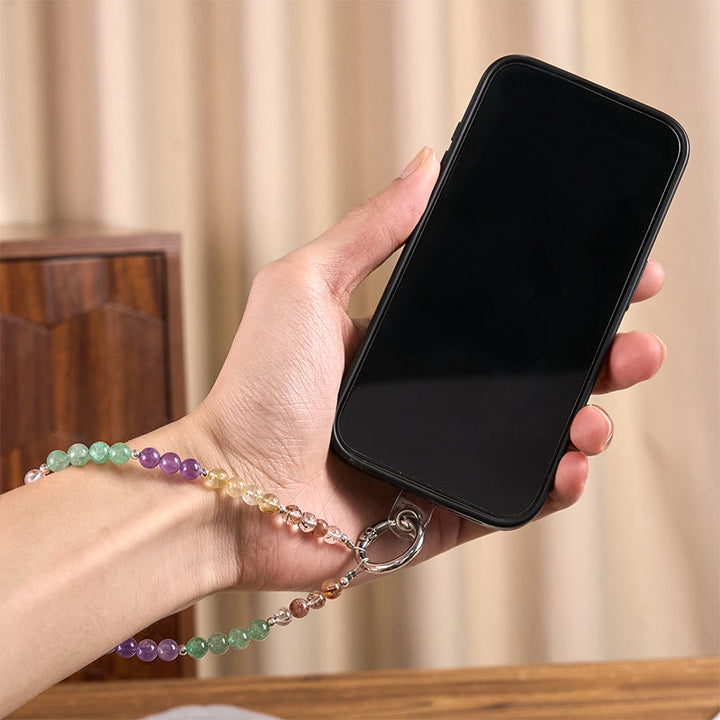 Buddha Stones ​​Fu-Charm Super Seven Kristallwachstum Schlüsselanhänger Handy-Hängedekoration - image 4