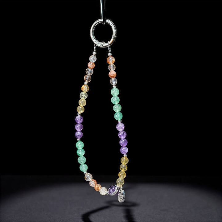 Buddha Stones ​​Fu-Charm Super Seven Kristallwachstum Schlüsselanhänger Handy-Hängedekoration - image 3