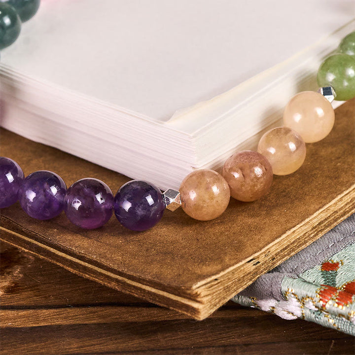 Buddha Stones ​​8 mm natürlicher Amethyst Waageperlen-Schlüsselanhänger Handy-Hängedekoration - image 2