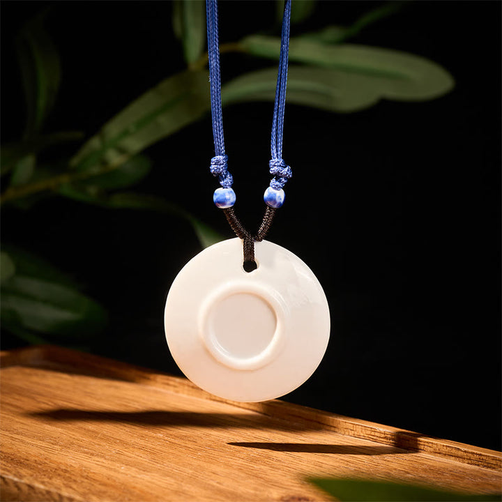 Buddha Stones ​​Ethnische Pfingstrose Pfirsich Blüten Lotus Symbol Keramik Halskette Erleuchtung Anhänger - image 20