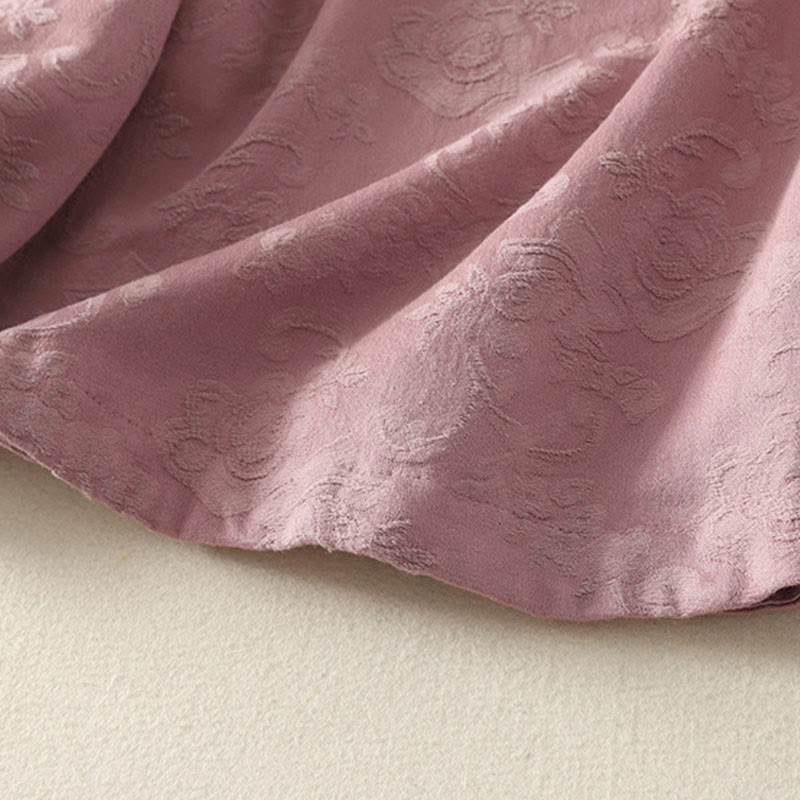 Buddha Stones Jacquard Diagonal Placket Langarm Damen Baumwoll-Leinen-Knöpfe - image 17