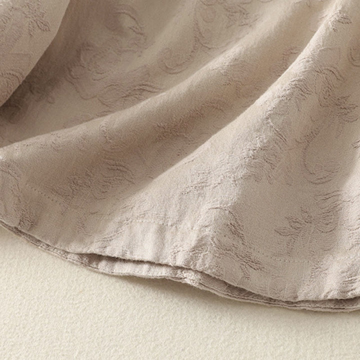 Buddha Stones Jacquard Diagonal Placket Langarm Damen Baumwoll-Leinen-Knöpfe - image 5