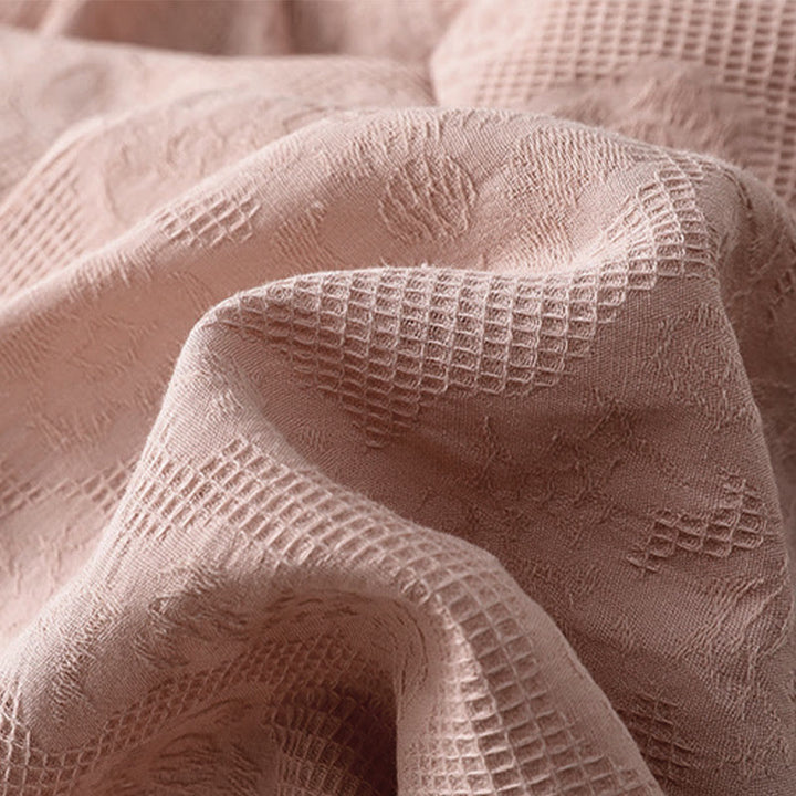 Buddha Stones ​​Jacquard-Baumwollhemd mit unregelmäßigem Saum und Faltenmuster, langärmelig - image 20