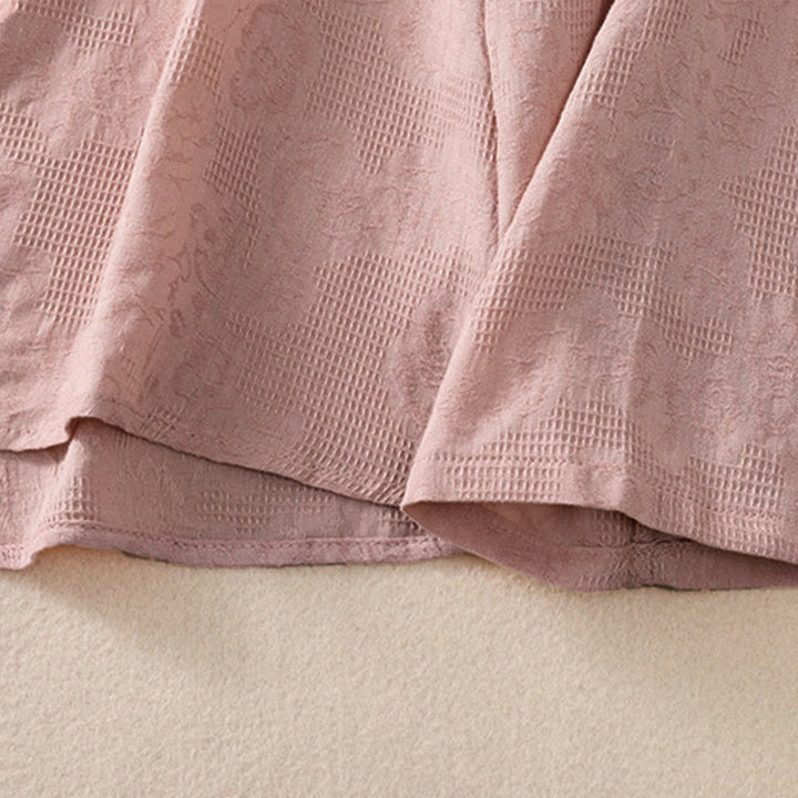 Buddha Stones ​​Herbststickerei, asymmetrisches Design, Froschknopf, Damen-Baumwoll-Langarmshirt - image 22