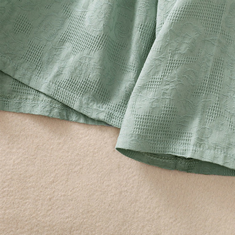 Buddha Stones ​​Herbststickerei, asymmetrisches Design, Froschknopf, Damen-Baumwoll-Langarmshirt - image 6