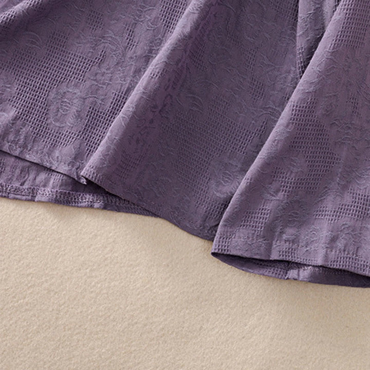 Buddha Stones ​​Herbststickerei, asymmetrisches Design, Froschknopf, Damen-Baumwoll-Langarmshirt - image 37