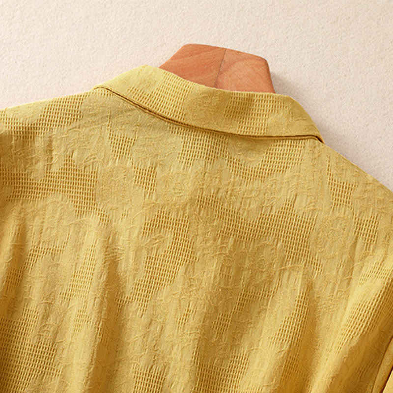 Buddha Stones ​​Herbststickerei, asymmetrisches Design, Froschknopf, Damen-Baumwoll-Langarmshirt - image 27