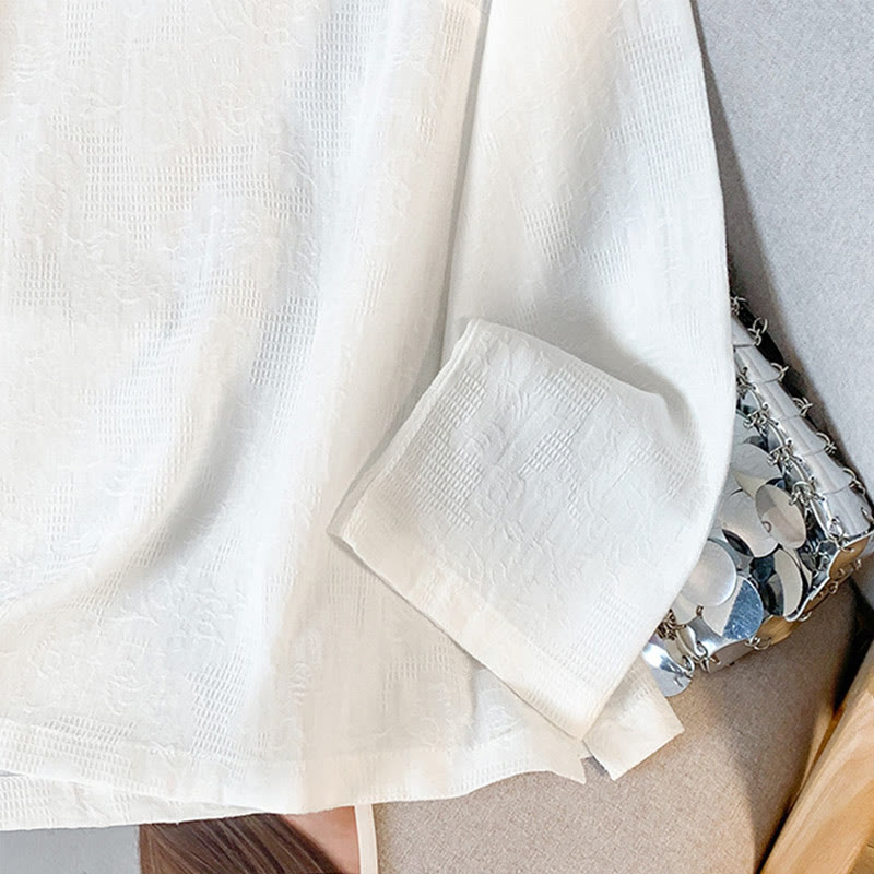 Buddha Stones Commute Jacquard Chinesisches Froschknopf-Mandarinkragen Langarm-Baumwollhemd für Damen - image 17