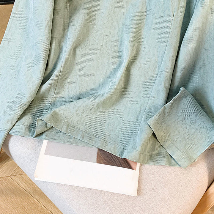 Buddha Stones Commute Jacquard Chinesisches Froschknopf-Mandarinkragen Langarm-Baumwollhemd für Damen - image 9