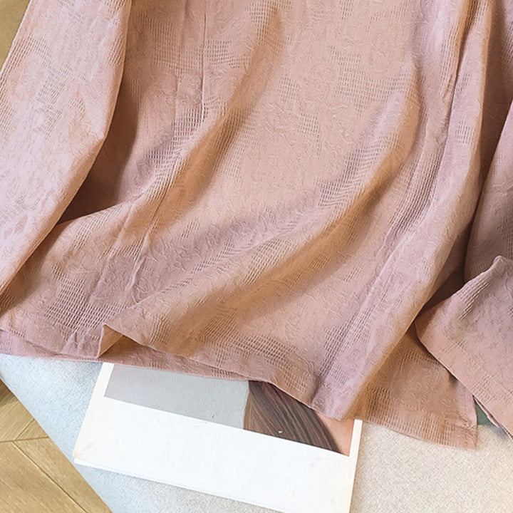 Buddha Stones Commute Jacquard Chinesisches Froschknopf-Mandarinkragen Langarm-Baumwollhemd für Damen - image 27