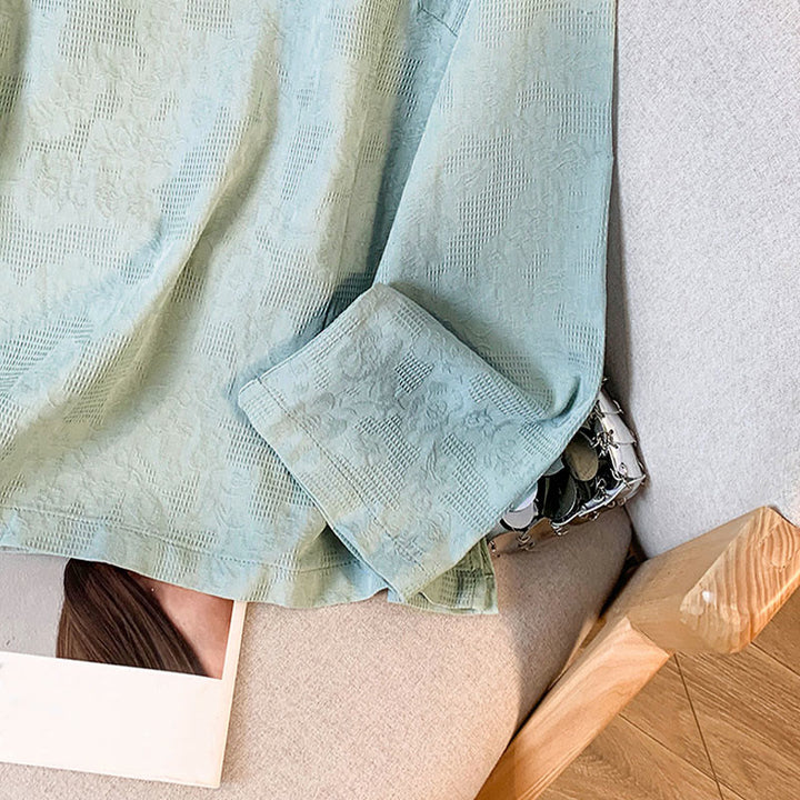 Buddha Stones Commute Jacquard Chinesisches Froschknopf-Mandarinkragen Langarm-Baumwollhemd für Damen - image 7