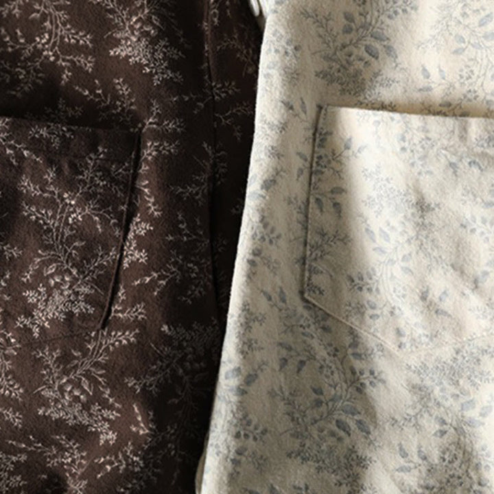 Damen-Baumwollhemd mit langen Ärmeln und Buddha Stones, Herbstblumenmuster, Knöpfen - image 13