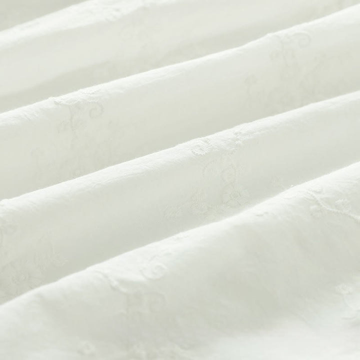 Buddha Stones ​​Herbst-Baumwollhemd mit Rüschenkragen, gestickten Reliefblumenknöpfen und langen Ärmeln - image 16