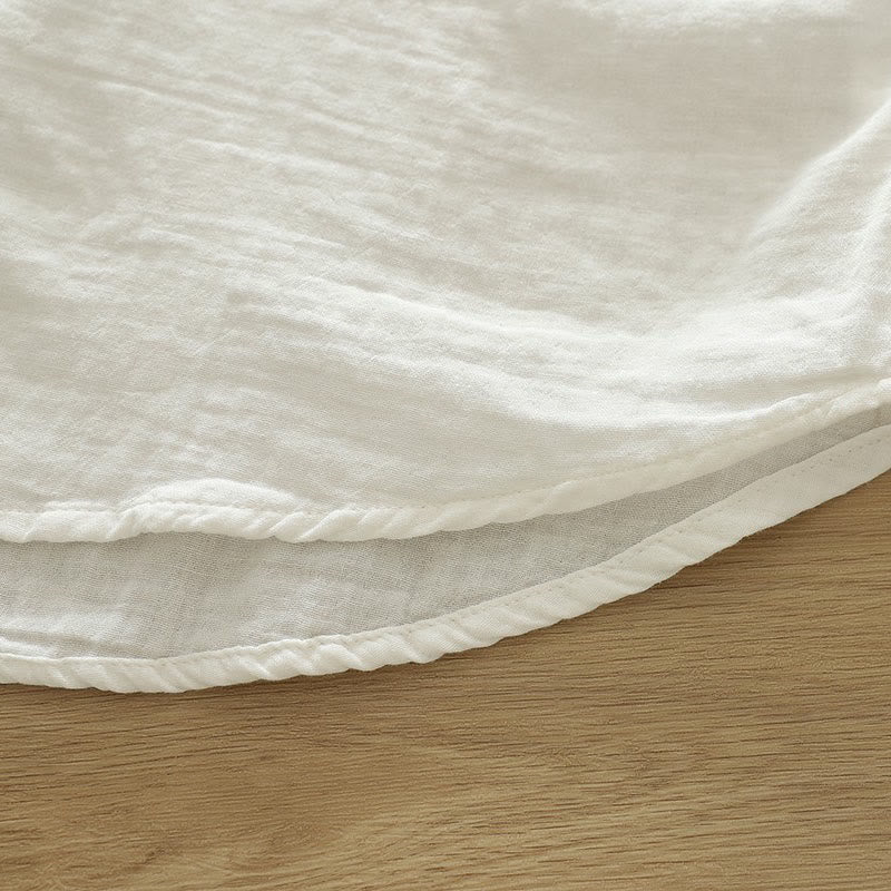 Buddha Stones ​​Herbst Weiß Bunte Blumenstickerei Knöpfe Damen Baumwoll Langarmhemd - image 11