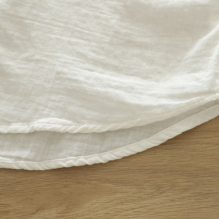 Buddha Stones ​​Herbst Weiß Bunte Blumenstickerei Knöpfe Damen Baumwoll Langarmhemd - image 11