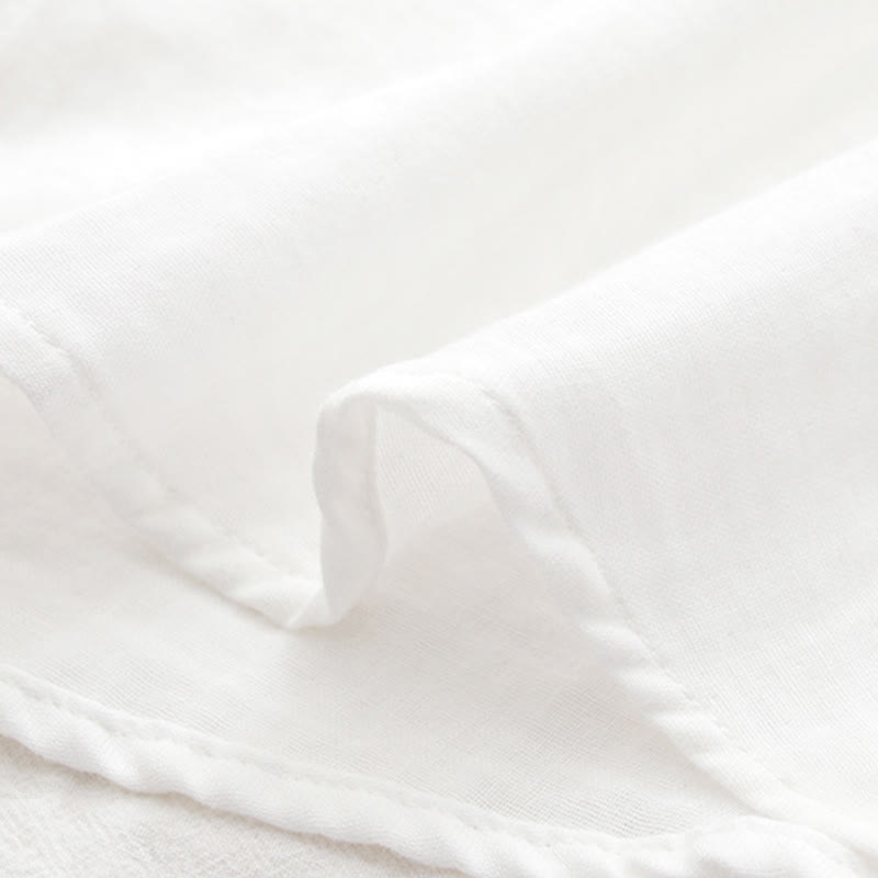 Buddha Stones ​​Herbst Weiß Grün Gras Knöpfe Damen Baumwolle Langarmhemd - image 14