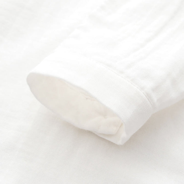 Buddha Stones ​​Herbst Weiß Grün Gras Knöpfe Damen Baumwolle Langarmhemd - image 11