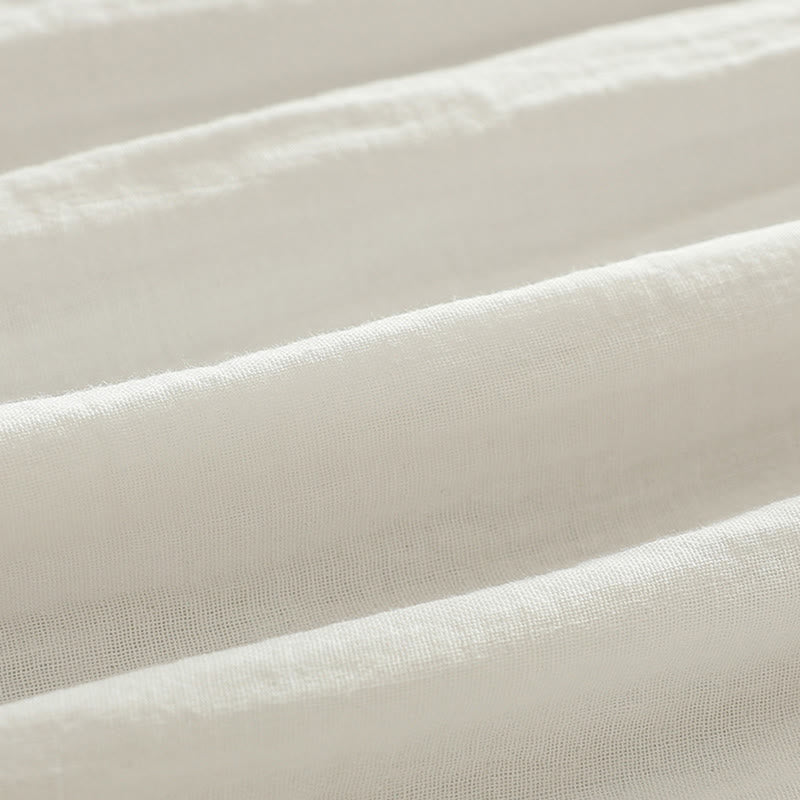 Buddha Stones ​​Herbst Weiß Geometrische Stickerei Knöpfe Damen Baumwoll Langarmhemd - image 13