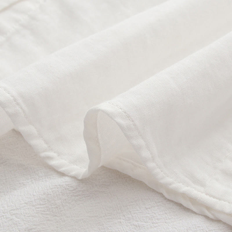 Buddha Stones, Herbstrosa Pflaumenblüten, Stickereiknöpfe, Damen-Baumwoll-Langarmshirt - image 13