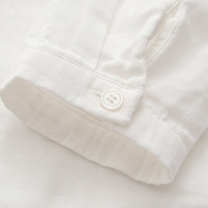 Buddha Stones, Herbstrosa Pflaumenblüten, Stickereiknöpfe, Damen-Baumwoll-Langarmshirt - image 12