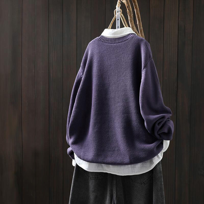 Strickcardigan mit Buddha Stones, Blumenstickerei und Knöpfen aus Baumwolle, Damen, langärmelig - image 5