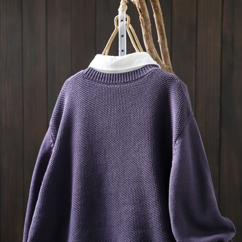 Strickcardigan mit Buddha Stones, Blumenstickerei und Knöpfen aus Baumwolle, Damen, langärmelig - image 8