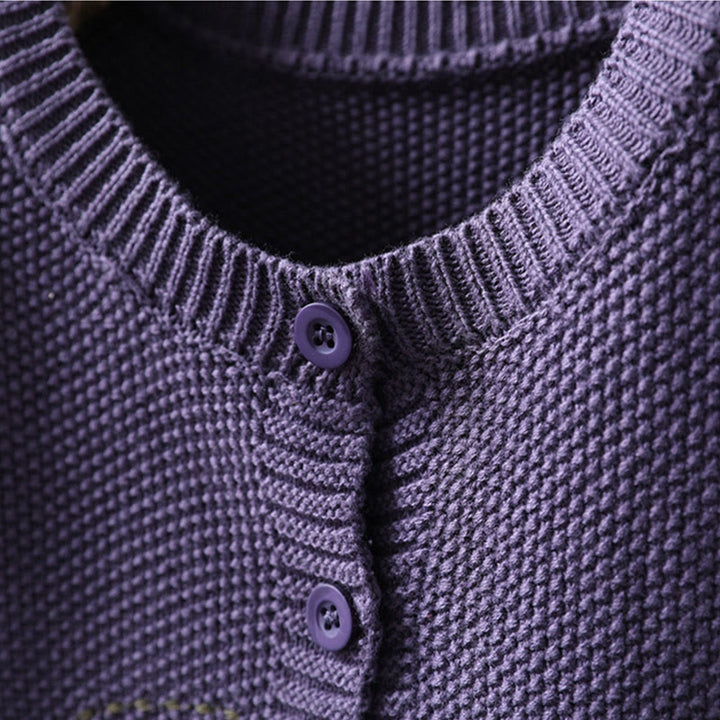 Strickcardigan mit Buddha Stones, Blumenstickerei und Knöpfen aus Baumwolle, Damen, langärmelig - image 11