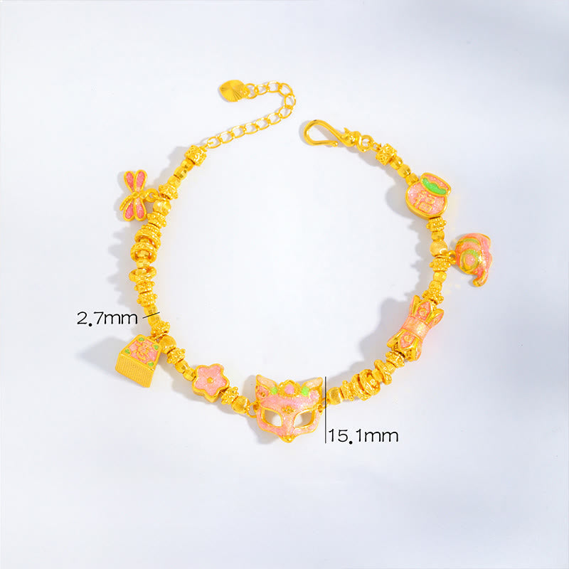 Buddha Stones ​​Fuchs Fu Charakter Ruyi Charm Kupfer Glücksarmband - Kupfer (Handgelenkumfang: 16-19 cm) - image 1