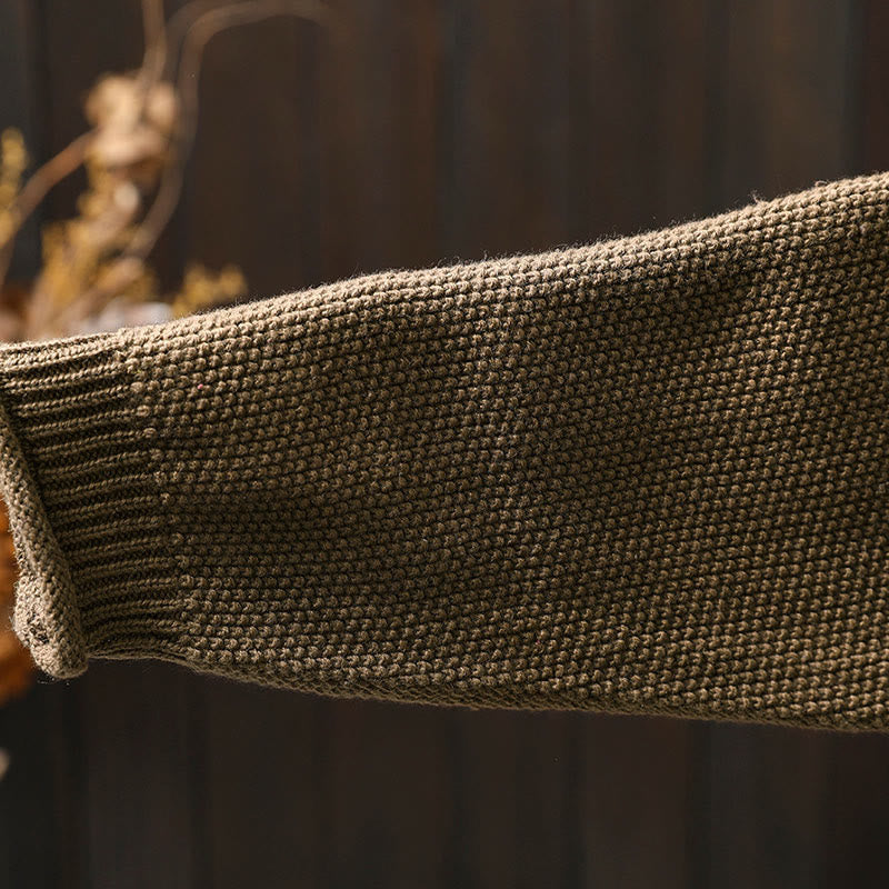 Buddha Stones, Herbstblumenknöpfe, Baumwoll-Strickjacke für Damen, langärmelig, Strickmuster - image 13