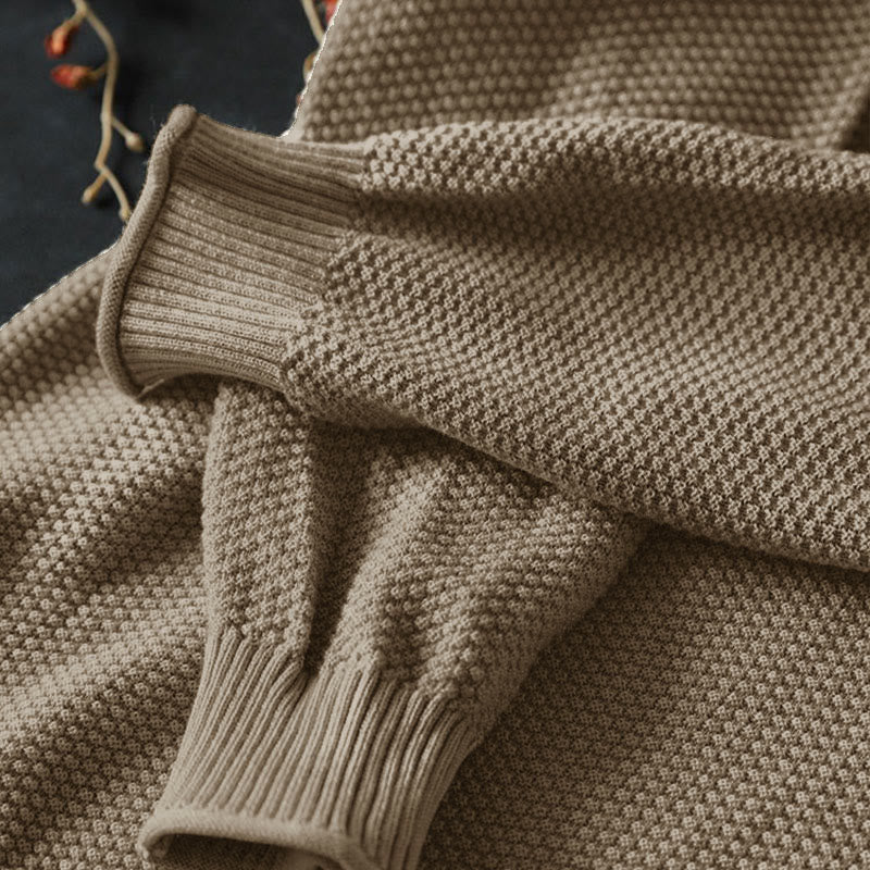 Buddha Stones ​​Herbstfarbene Knöpfe V-Ausschnitt Baumwolle Damen Langarm Strickpullover - image 4