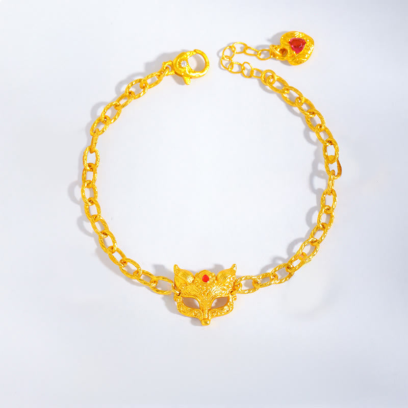 Buddha Stones ​​Fuchs-Design Herzanhänger Kupfer-Reichtumskette Armband - image 1