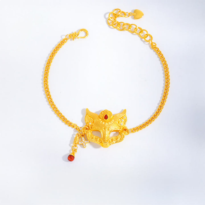 Buddha Stones, goldene Fuchsmaske, Anhänger, Quaste, Kupferkette, Balance-Armband - image 1