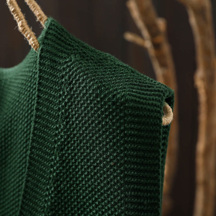 Ärmellose Damenweste aus Baumwolle mit Buddha Stones, Hasenmotiv, Baumstickerei und Knöpfen - image 8