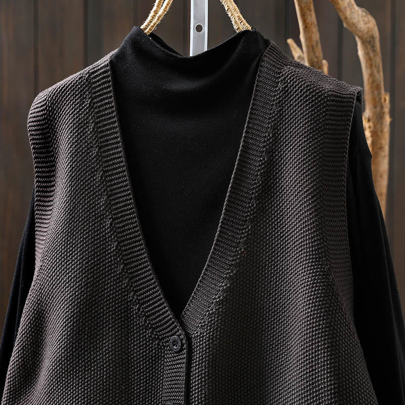 Ärmellose Damenweste aus Baumwolle mit Buddha Stones, Hasenmotiv, Baumstickerei und Knöpfen - image 19