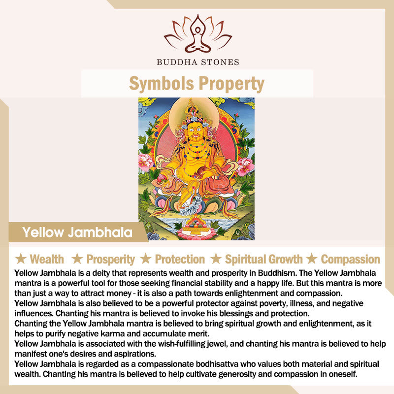 Buddha Stones ​​Gelbe Jambhala Kupfer Reichtum Wohlstand Kette Anhänger Halskette - image 5