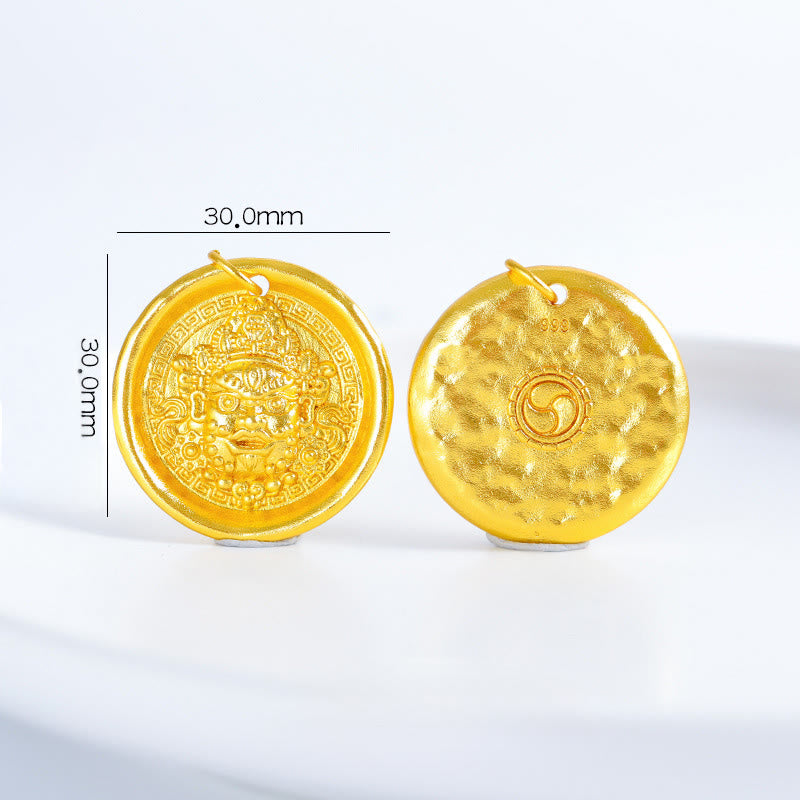 Buddha Stones, 24 Karat vergoldetes Messing, gelbe Jambhala-Kette zum Schutz vor Wohlstand - image 7