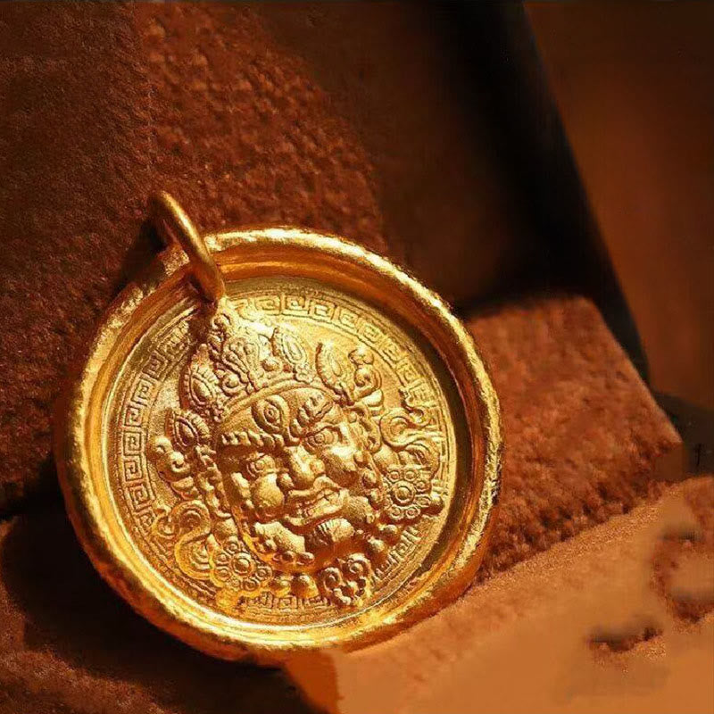 Buddha Stones ​​Gelbe Jambhala Kupfer Reichtum Wohlstand Kette Anhänger Halskette - image 0