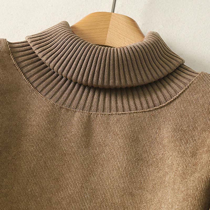 Buddha Stones Winterkleid mit hohem Kragen, warmer Baumwolle, langen Ärmeln und Taschen für Damen - image 2