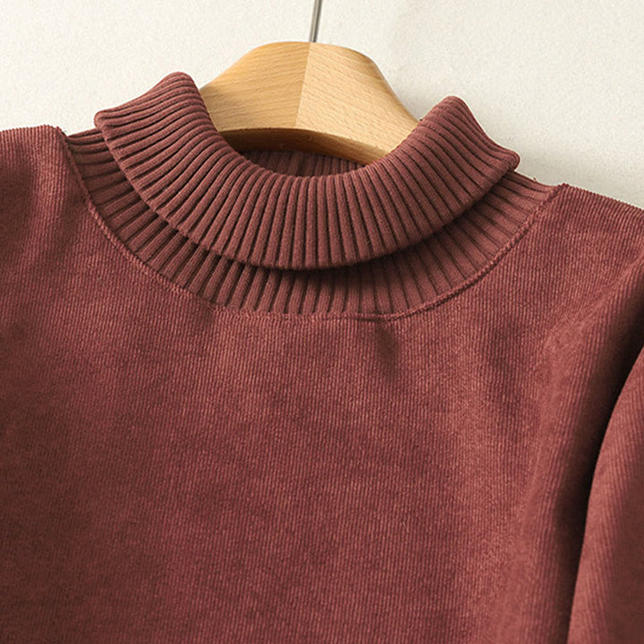 Buddha Stones Winterkleid mit hohem Kragen, warmer Baumwolle, langen Ärmeln und Taschen für Damen - image 8