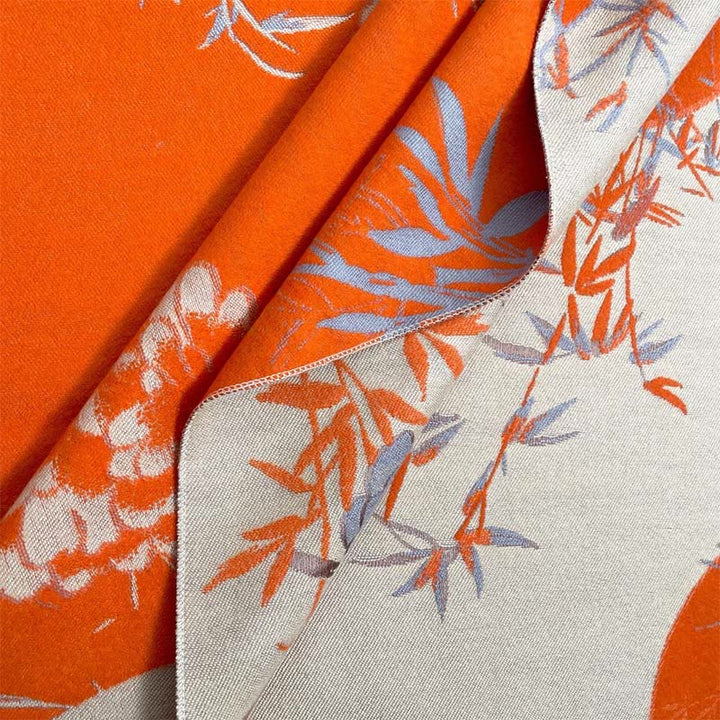 Buddha Stones ​​Winterfächer Bambus Pfingstrosenmuster Kuscheliger Schal Stola - image 11