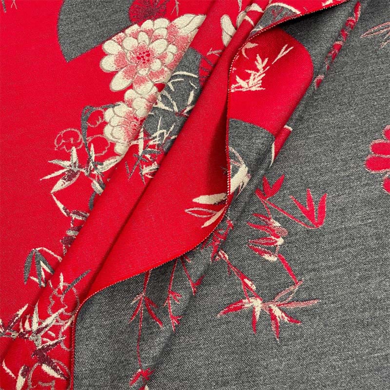 Buddha Stones ​​Winterfächer Bambus Pfingstrosenmuster Kuscheliger Schal Stola - image 7