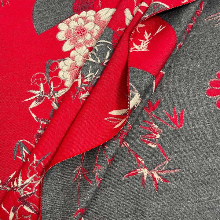 Buddha Stones ​​Winterfächer Bambus Pfingstrosenmuster Kuscheliger Schal Stola - image 7